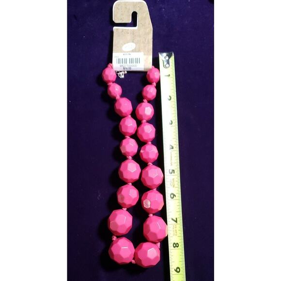 Pink Statement Necklace, Large Chunky Heavy Beads in Graduating Sizes, NWT - Picture 6 of 10